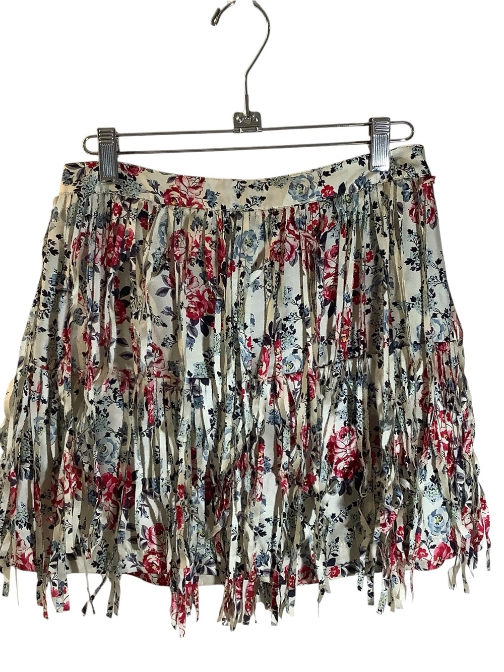 Zadig & Voltaire Deluxe Jaliz Print Silk Fringe Mini Skirt
